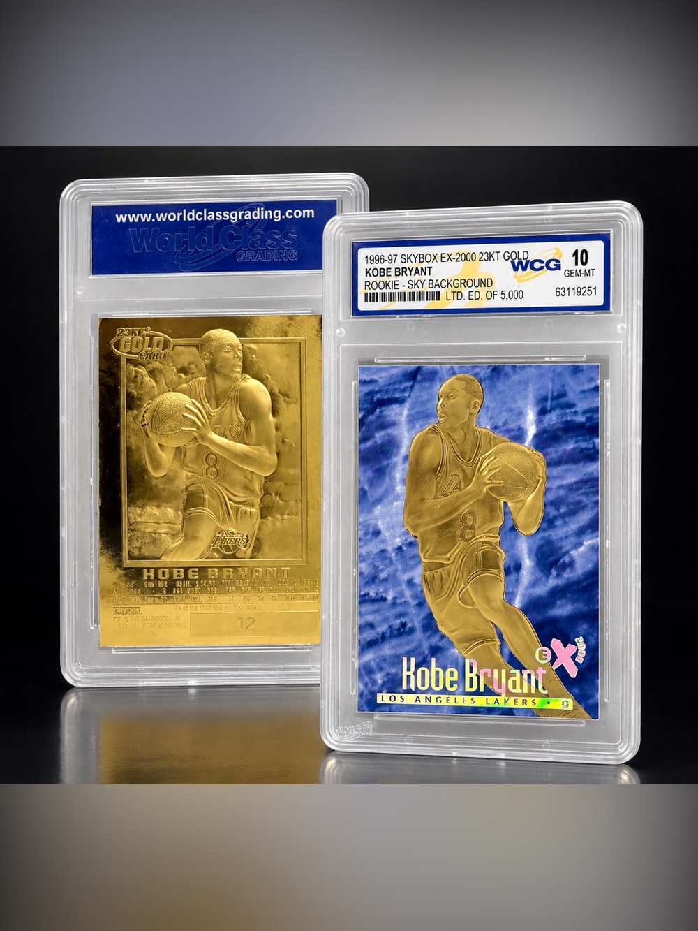 1996-97 Kobe Bryant Rookie 23KT Gold #12/5000 Sky Background WCG 10 GEM